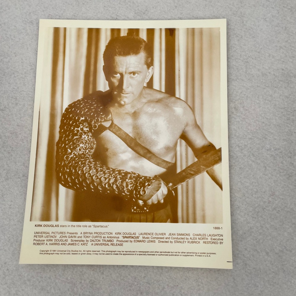 Kirk Douglas Spartacus 1991 Universal Studios Promo Photo 1888-1 Sepia Still